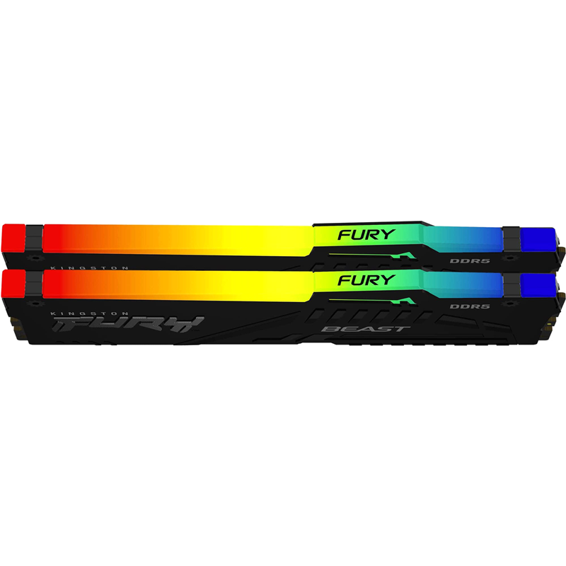 Память оперативная/ Kingston 16GB 6000MT/s DDR5 CL40 DIMM (Kit of 2) FURY Beast RGB