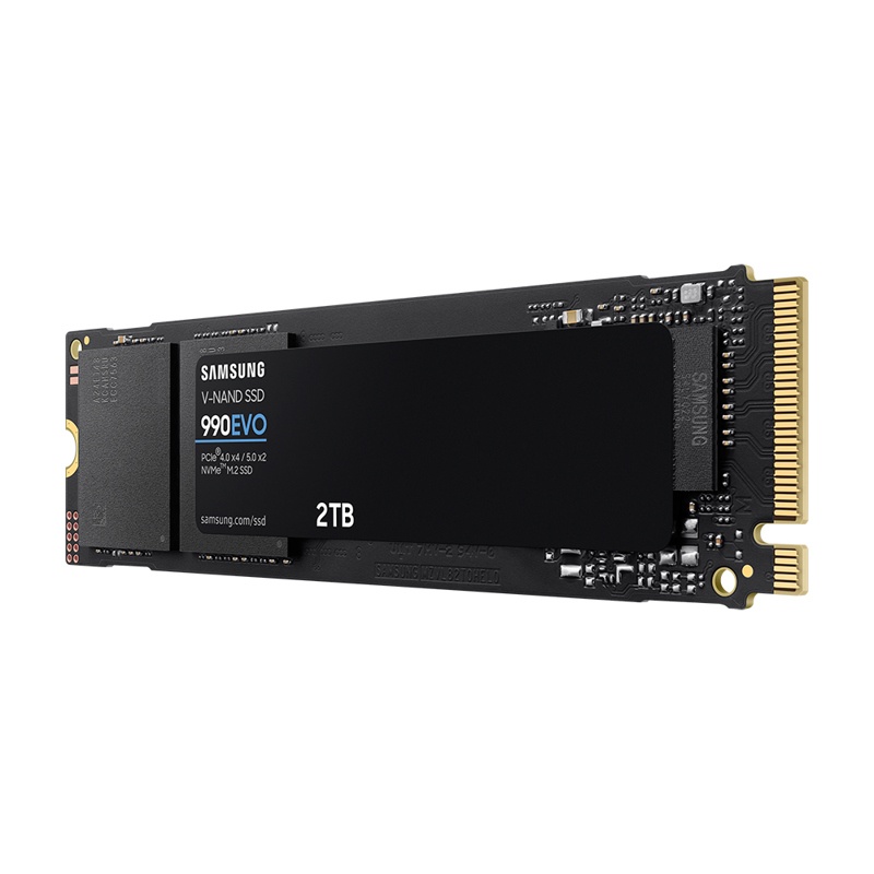 Твердотельные накопители/ Samsung SSD 990 EVO, 2000GB, M.2(22x80mm), NVMe 2.0, PCIe 4.0 x4, V-NAND TLC, R/W 5000/4200MB/s, IOPs 700 000/800 000, TBW 1200, DWPD 0.33 (12 мес.)