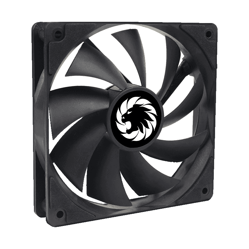 Кулер для корпуса ПК/ Gamemax GMX-WFBK-BK, 12CM black fan, black blade, 3pin+4Pin connector