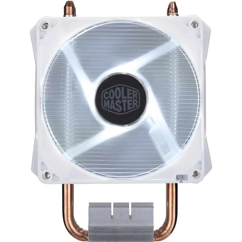 Кулер для процессора/ Cooler Master Hyper H410R White Edition (100W, 4-pin, 136mm, tower, Al/Cu, white LED, fans: 1x92mm/34.1CFM/29dBA/2000rpm, 1700/1200/115x/AM4/AM5)