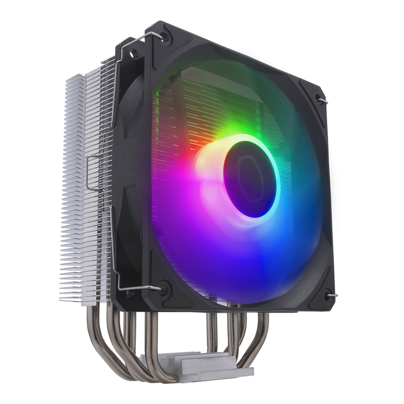 Кулер для процессора/ Cooler Master Hyper 212 Spectrum V3 (150W, 4-pin, 152mm, tower, Al/Cu, fans: 1x120mm/71.93CFM/27.2dBA/1750rpm, Silver, 1700/1200/115x/AM4/AM5)