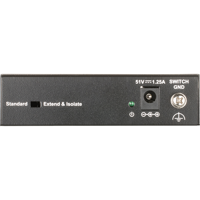 Коммутатор/ DSS-100E-6P Unmanaged Surveillance Switch 6x100Base-TX (4x100Base-TX PoE), Surge 6KV, PoE Budget 55W, Long-range PoE up to 250m, metal case