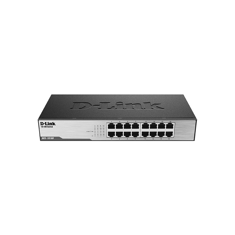 Коммутатор/ DES-1016D Unmanaged Switch 16x100Base-TX, metal case