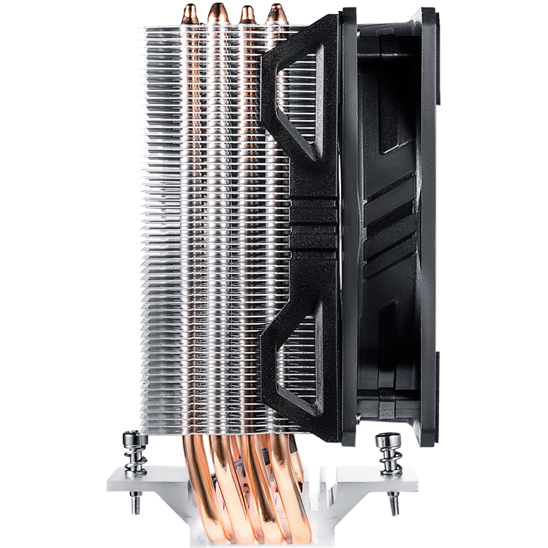 Кулер для процессора/ Cooler Master Hyper 212 EVO V2 (150W, 4-pin, 154mm, tower, Al/Cu, fans: 1x120mm/62CFM/27dBA/1800rpm, 2066/2011-v3/2011/1366/1200/115x/775/AM4/AM3+/AM3/AM2+/AM2/FM2+/FM2/FM1)