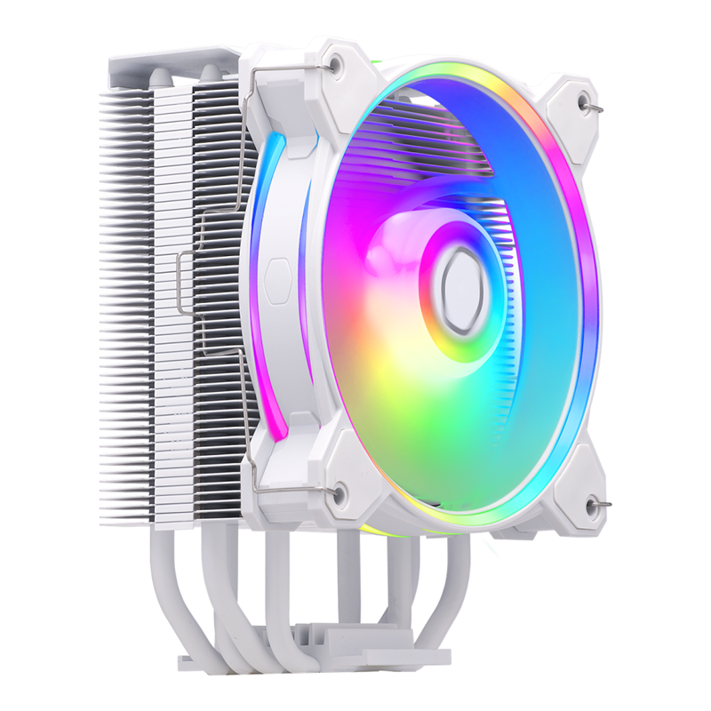 Кулер для процессора/ Cooler Master Hyper 212 Halo White (150W, 4-pin, 154mm, tower, Al/Cu, fans: 1x120mm/51.88CFM/27dBA/2050rpm, White, 1700/1200/115x/AM4/AM5)