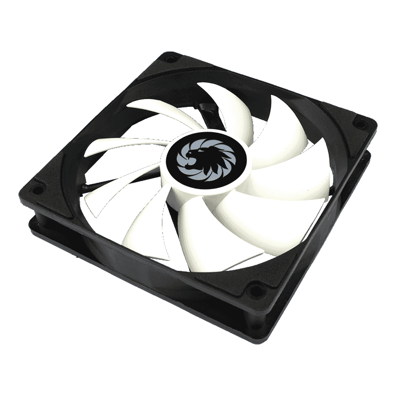 Кулер для корпуса ПК/ Gamemax GMX-WFBK-WT, 12CM black fan, white blade, 3pin+4Pin connector