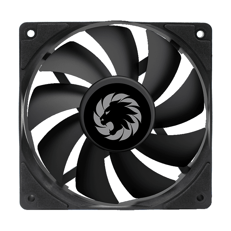 Кулер для корпуса ПК/ Gamemax GMX-WFBK-BK, 12CM black fan, black blade, 3pin+4Pin connector