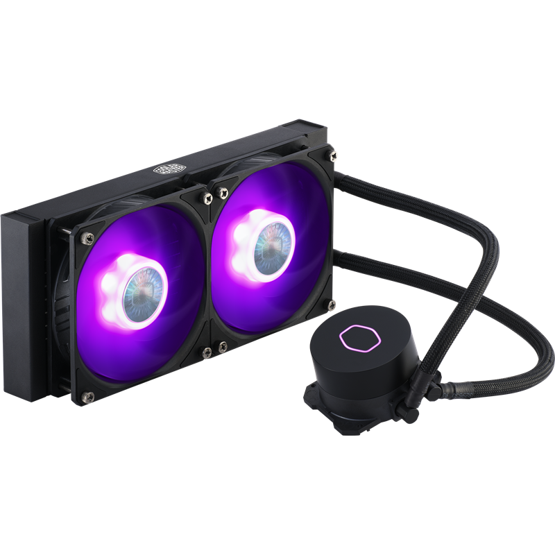 Система охлаждения/ Cooler Master MasterLiquid ML240L V2 RGB (210W, 240mm, RGB, fans: 2x120mm/62CFM/27dBa/1800rpm, 1700/1200/115X/2066/2011-V3/2011/AM5/AM4/AM3/AM3+/AM2/AM2+/FM2/FM2+/FM1)