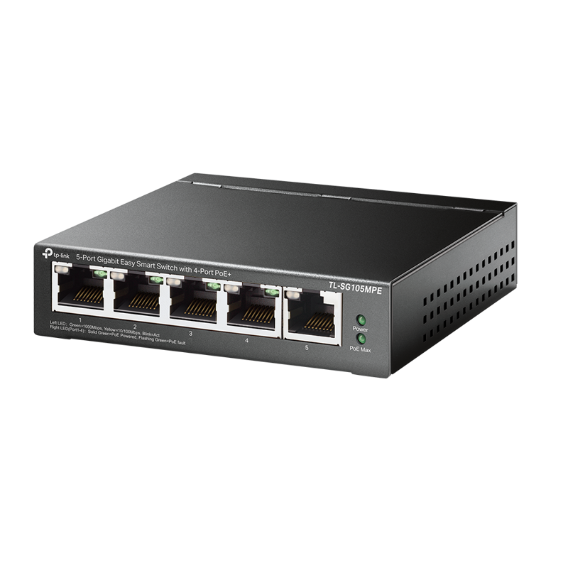 Коммутатор/ 5-Port Gigabit Easy Smart Switch with 4-Port PoE+