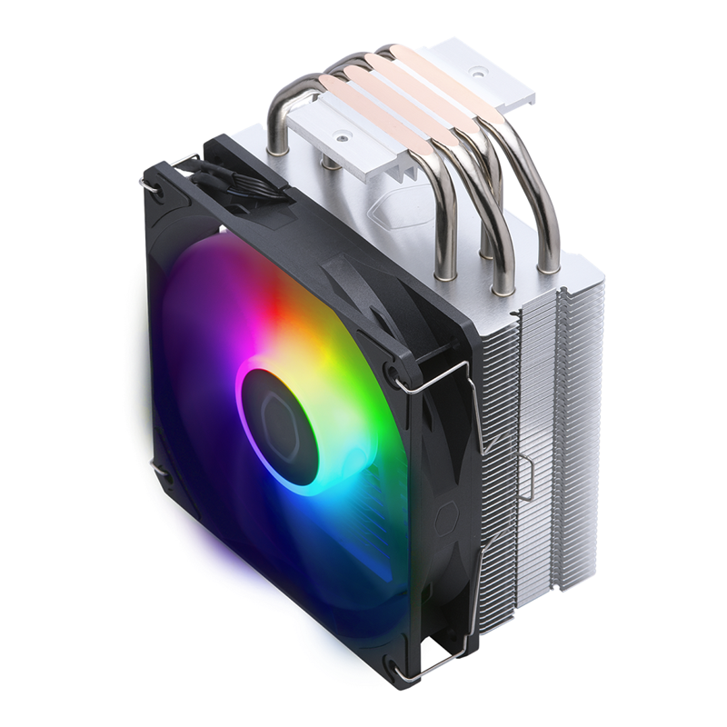 Кулер для процессора/ Cooler Master Hyper 212 Spectrum V3 (150W, 4-pin, 152mm, tower, Al/Cu, fans: 1x120mm/71.93CFM/27.2dBA/1750rpm, Silver, 1700/1200/115x/AM4/AM5)