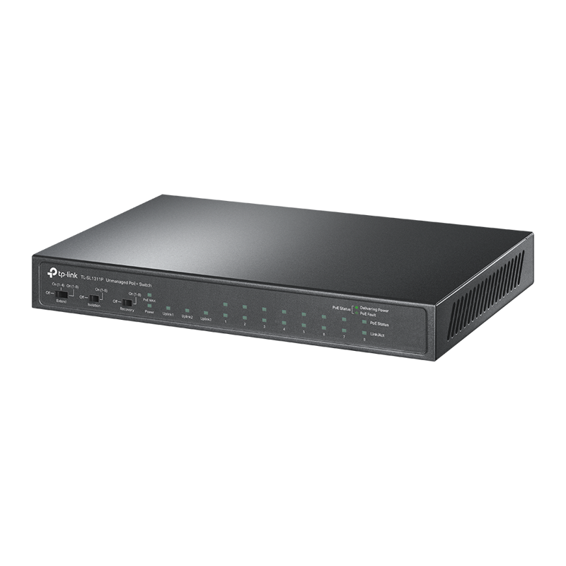 Коммутатор/ 8-Port 10/100Mbps + 3-Port Gigabit Desktop Switch with 8-Port PoE+