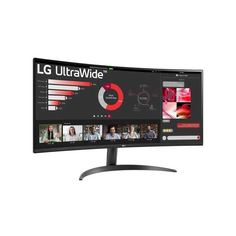 Монитор LG LCD 34WR50QC-B/ LG UltraWide 34WR50QC-B 34" Curved VA monitor, 3440x1440, 300cd/m2, 21:9, 5мс (GtG), HDMIx2, DP, 100Hz, 178/178, FreeSync, HDR 10, VESA (100x100 мм)