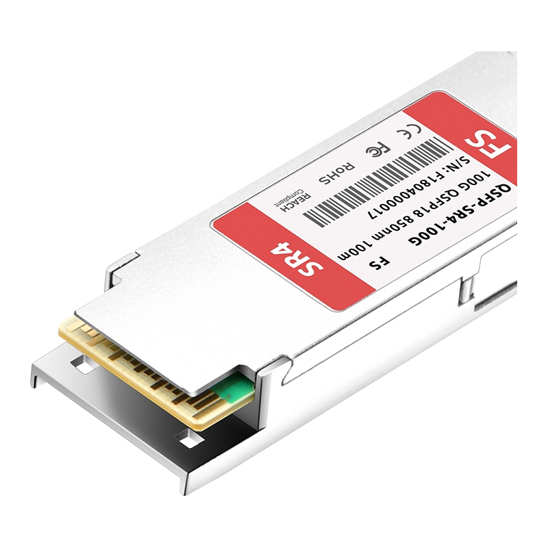 Трансивер/ FS for Mellanox MMA1B00- C100D Compatible 100GBASE- SR4 QSFP28 850nm 100m DOM MTP/MPO-12 MMF Optical Transceiver Module