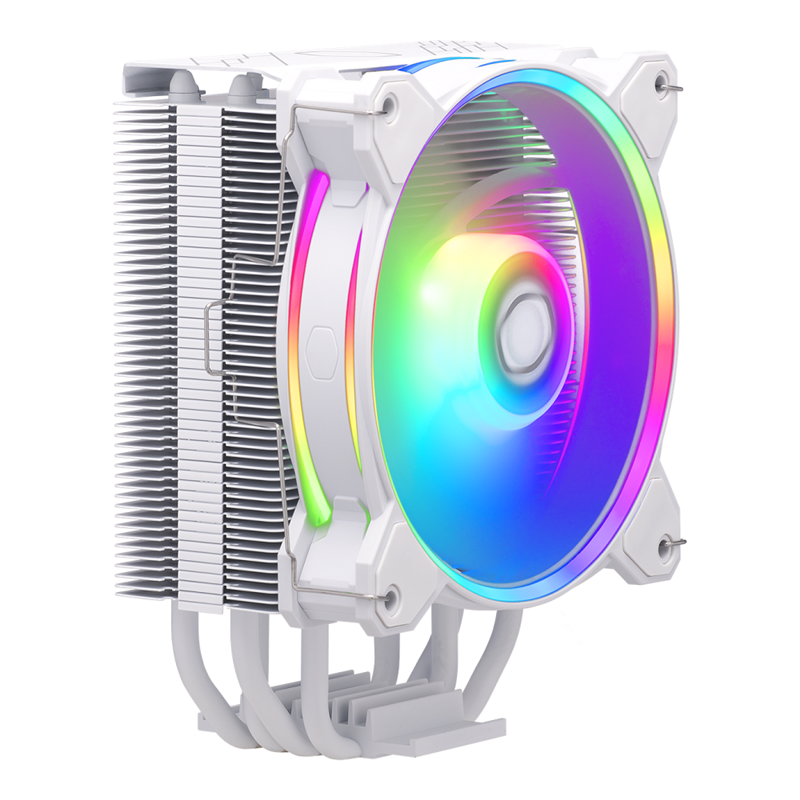 Кулер для процессора/ Cooler Master Hyper 212 Halo White (150W, 4-pin, 154mm, tower, Al/Cu, fans: 1x120mm/51.88CFM/27dBA/2050rpm, White, 1700/1200/115x/AM4/AM5)