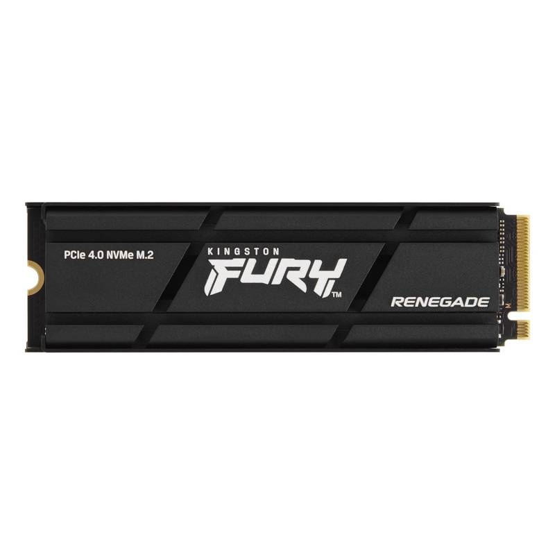 Твердотельный накопитель/ Kingston SSD Fury Renegade, 500GB, M.2(22x80mm), NVMe, PCIe 4.0 x4, 3D TLC, R/W 7300/3900MB/s, IOPs 450 000/900 000, DRAM buffer 512MB, TBW 500, DWPD 0.55, with Heat Spreader (5 лет)