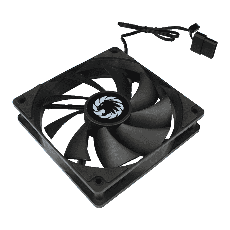 Кулер для корпуса ПК/ Gamemax GMX-WFBK-BK, 12CM black fan, black blade, 3pin+4Pin connector