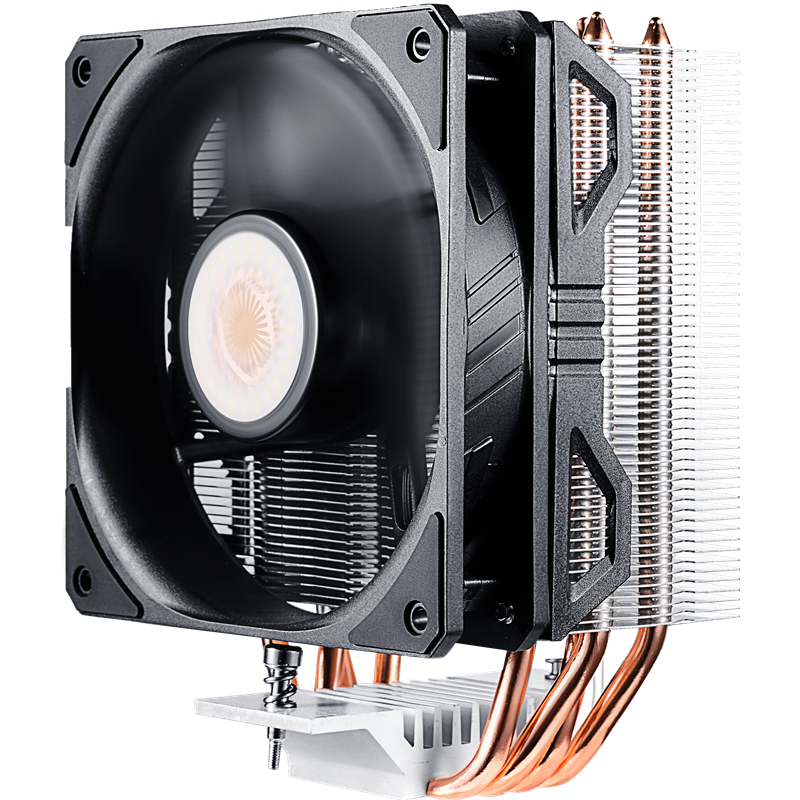 Кулер для процессора/ Cooler Master Hyper 212 EVO V2 (150W, 4-pin, 154mm, tower, Al/Cu, fans: 1x120mm/62CFM/27dBA/1800rpm, 2066/2011-v3/2011/1366/1200/115x/775/AM4/AM3+/AM3/AM2+/AM2/FM2+/FM2/FM1)