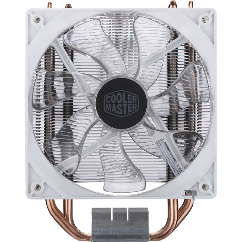 Кулер для процессора/ Cooler Master Hyper 212 LED White Edition (150W, 4-pin, 158mm, tower, Al/Cu, white LED, fans: 1x120mm/66.3CFM/31dBA/1600rpm, 2066/2011-v3/2011/1366/1200/115x/AM4/AM3+/AM3/AM2+/AM2/FM2+/FM2/FM1)