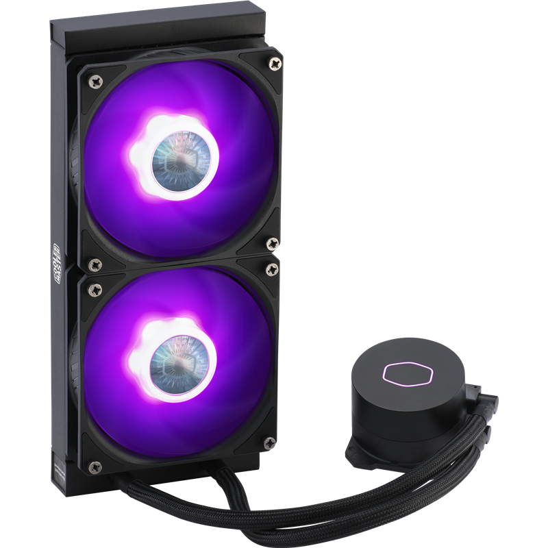 Система охлаждения/ Cooler Master MasterLiquid ML240L V2 RGB (210W, 240mm, RGB, fans: 2x120mm/62CFM/27dBa/1800rpm, 1700/1200/115X/2066/2011-V3/2011/AM5/AM4/AM3/AM3+/AM2/AM2+/FM2/FM2+/FM1)