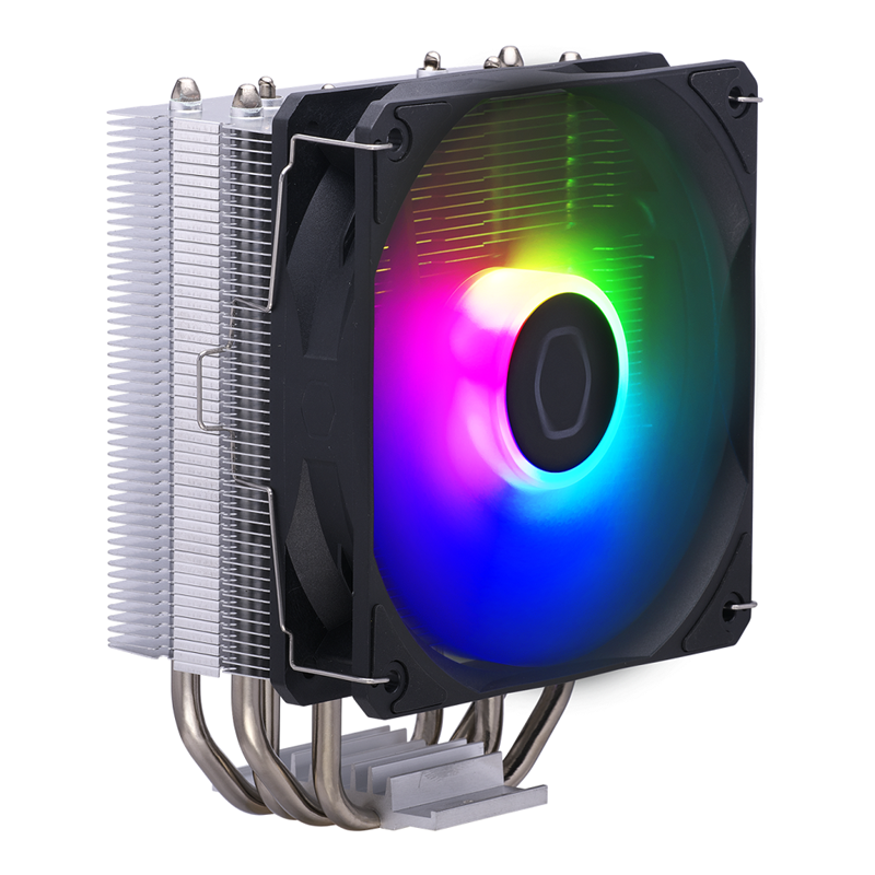 Кулер для процессора/ Cooler Master Hyper 212 Spectrum V3 (150W, 4-pin, 152mm, tower, Al/Cu, fans: 1x120mm/71.93CFM/27.2dBA/1750rpm, Silver, 1700/1200/115x/AM4/AM5)