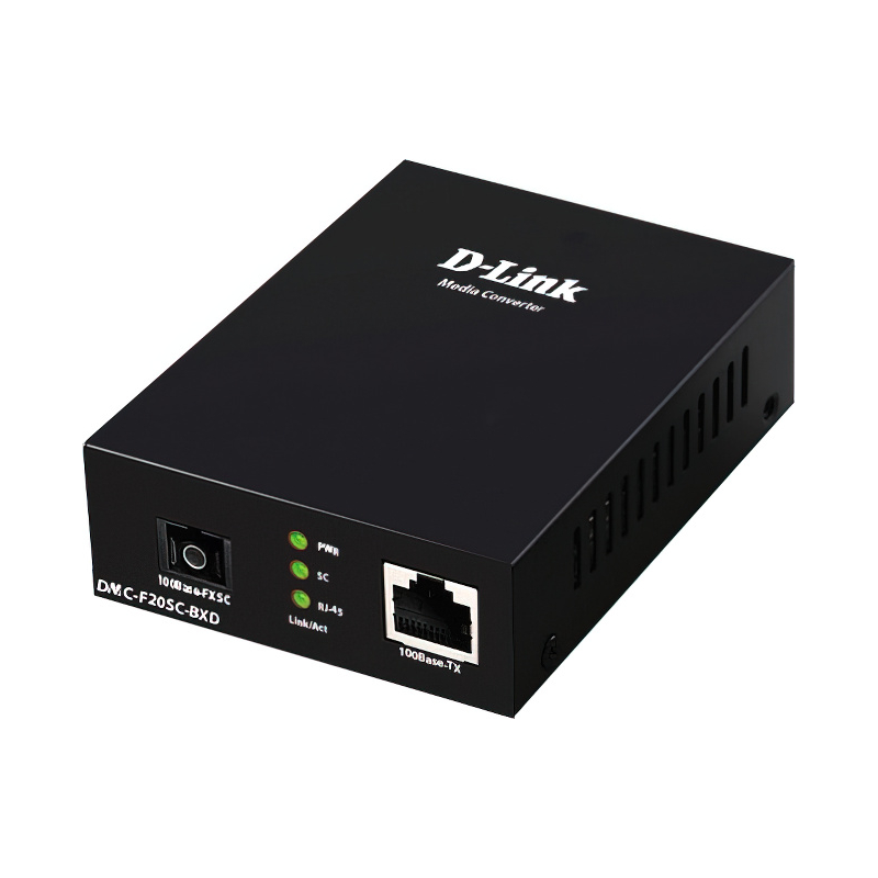 Трансивер/ DMC-F20SC-BXD WDM Media Converter 100Base-TX to 100Base-FX, SC, Single-mode, TX: 1550nm; RX: 1310nm, 20KM, Stand-alone